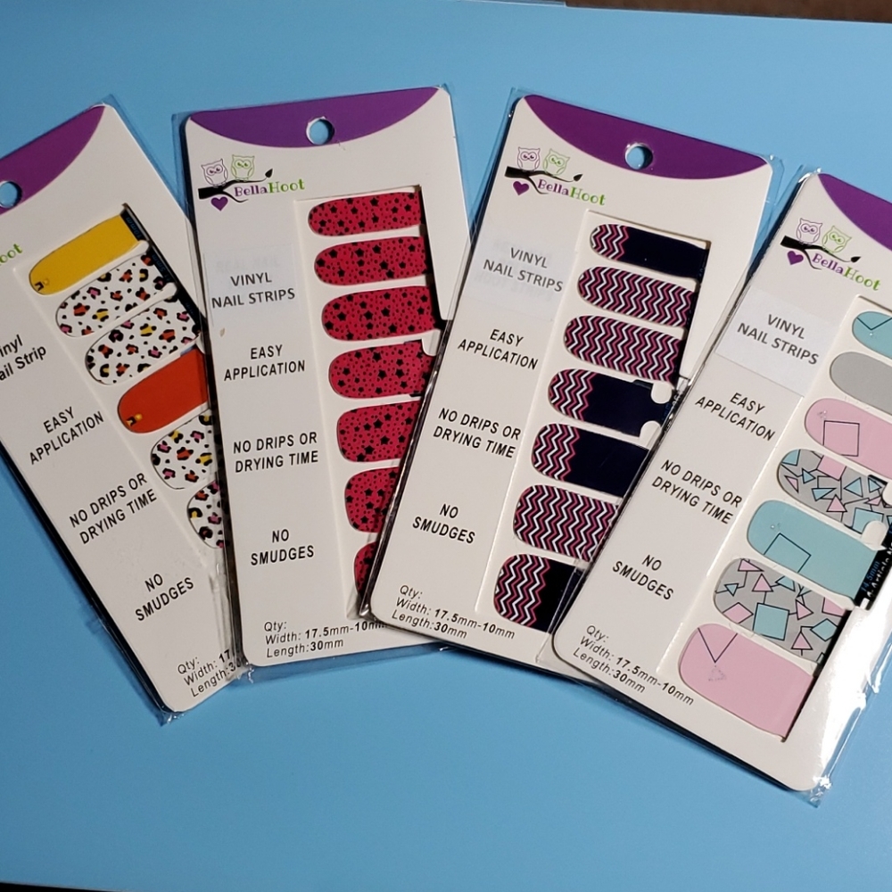BELLA HOOT NAIL POLISH Stars Geo Stripes lot of 4